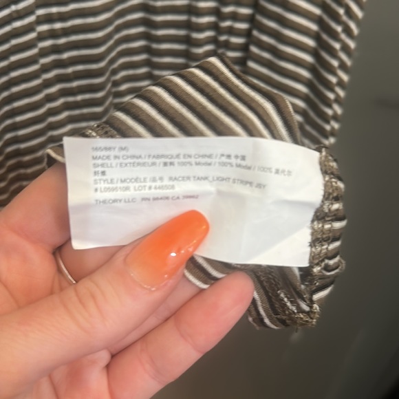 Theory Jersey Light Stripe Racerback Tank M - Picture 5 of 7